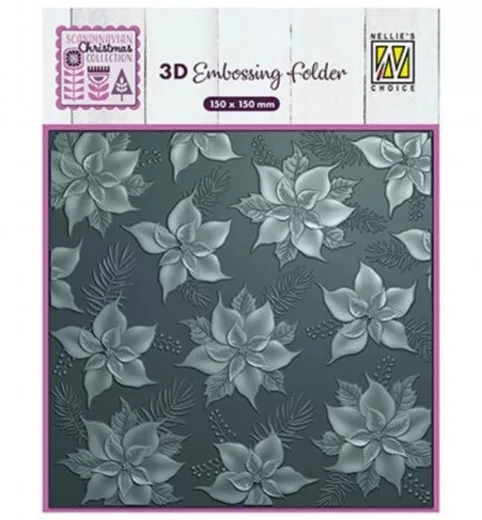 3D Embossing Folder - Scandinavian Christmas - Poinsettia