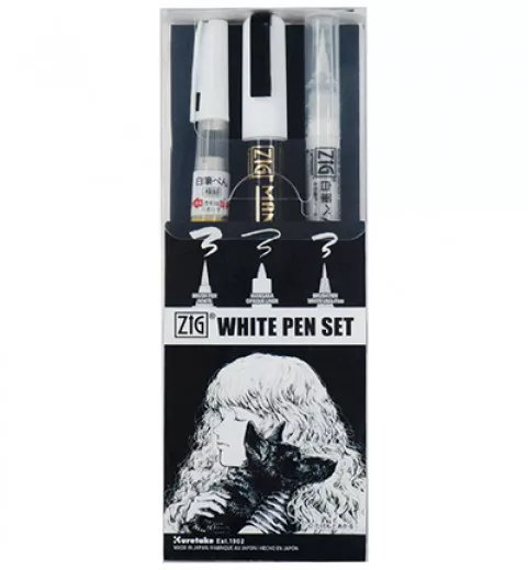 ZIG White Pen Set