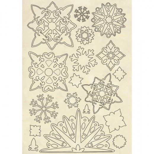 Stamperia Wooden Shapes - Snowflakes