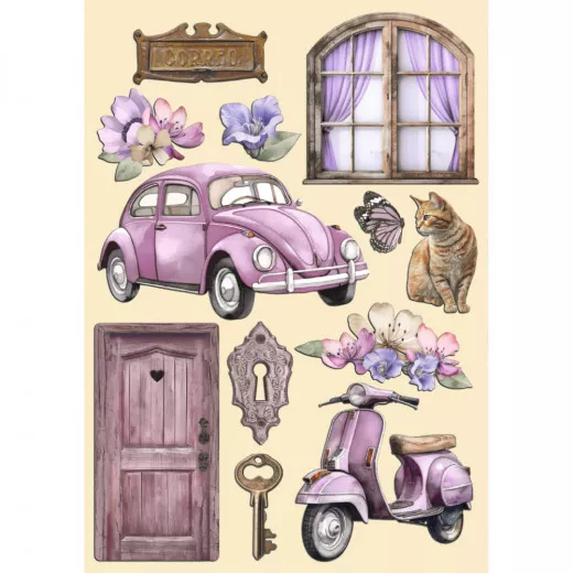 Colored Wooden Shapes - Lavender