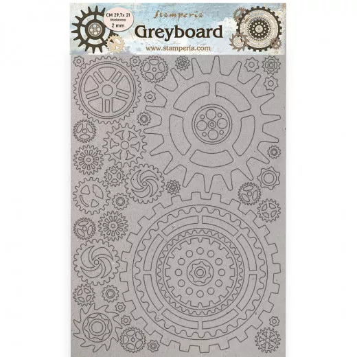 Stamperia Greyboard A4 - Lady Vagabond Lifestyle Gears Gauge