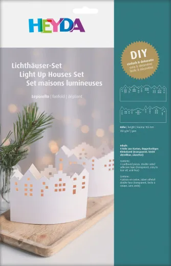 Lichthäuser-Set Leporello - weiß