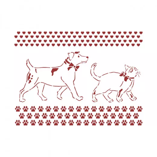 Stamperia Stencil - DayDream Dog and Cat