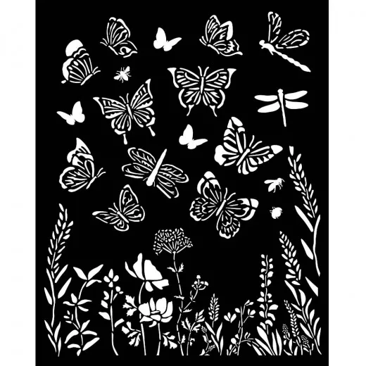 Stamperia Thick Stencil - Lavender - Butterflies