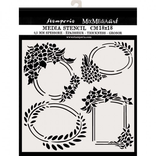 Stamperia 7x7 Thick Stencil - Labels