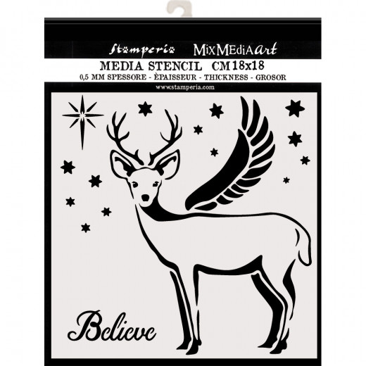 Stamperia 7x7 Thick Stencil - Deer