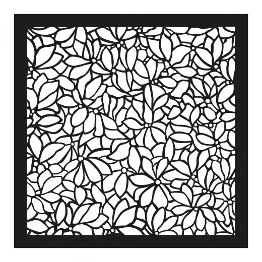 Stamperia 7x7 Thick Stencil - Klimt flower pattern