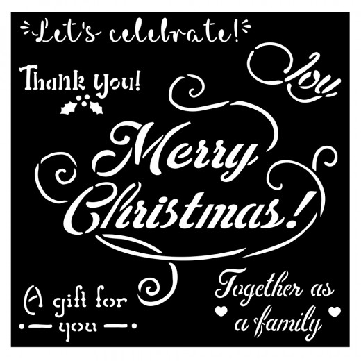 Stamperia 7x7 Thick Stencil - Christmas Merry Christmas