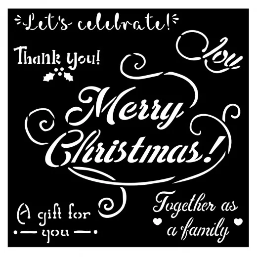 Stamperia 7x7 Thick Stencil - Christmas Merry Christmas