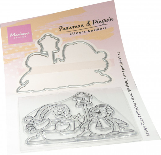 Clear Stamps and Cutting Die - Eline's Animals - Snowman & Pinguin