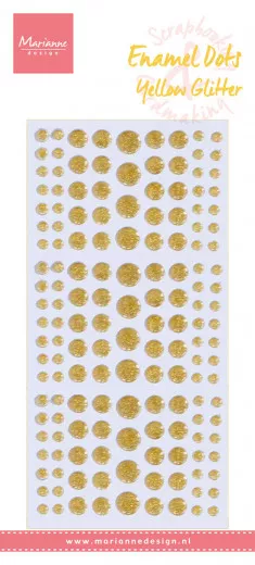 Decoration Enamel Dots - Yellow Glitter