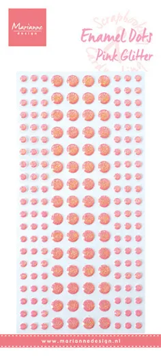 Decoration Enamal dots - Rosa Glitzer