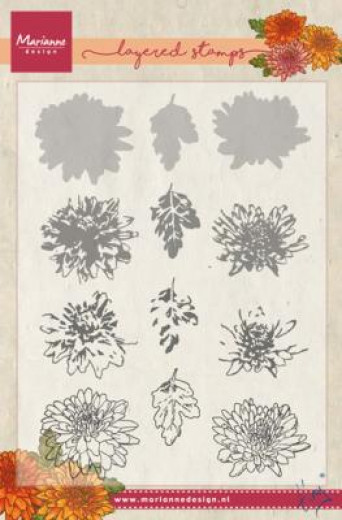 Clear Stamps - Layered Tinys Chrysant