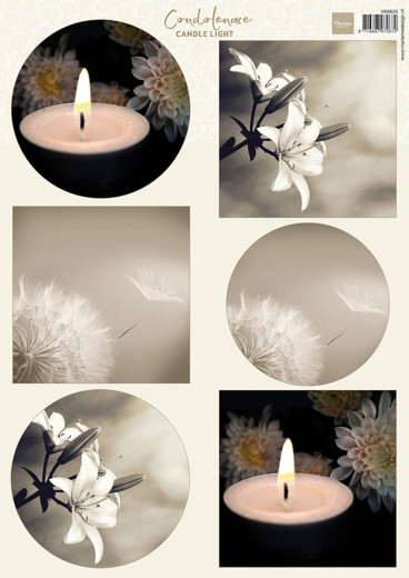 Schneidebogen A4 - Condoleance - Candle light