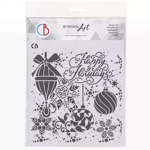 Ciao Bella Texture Stencil - Happy Holidays