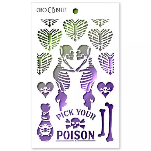 Ciao Bella Texture Stencil - Poison Love