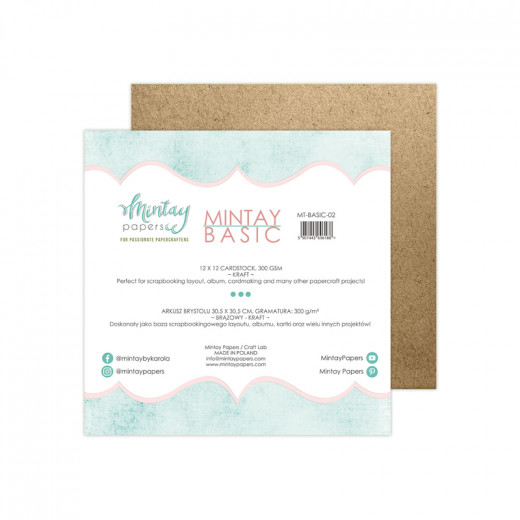 Mintay Papers 12x12 Cardstock Kraft