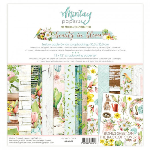 Mintay Beauty in Bloom 12x12 Paper Pack