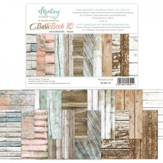 Mintay Backgrounds Wood No. 10 Book 6x8 Paper Pad