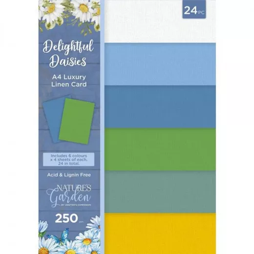 Delightful Daisies A4 Luxury Linen Card Pack