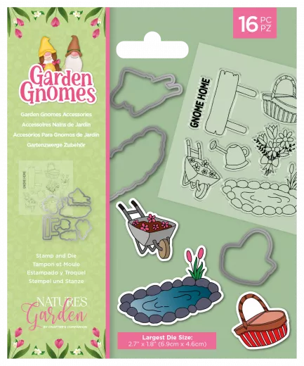 Clear Stamps, Cutting Die - Garden Gnomes Accessories