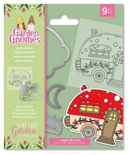 Clear Stamps, Cutting Die - Garden Gnomes Caravan