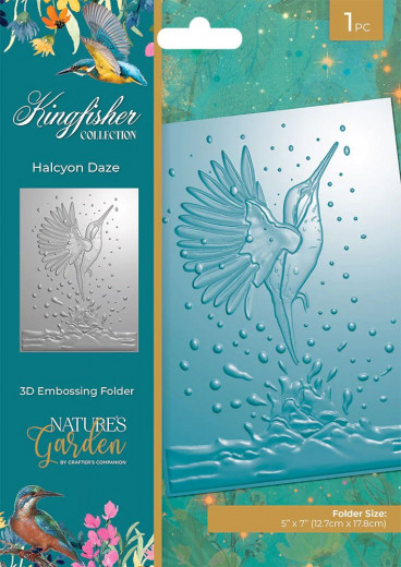 Embossing Folder - Natures Garden - Kingfisher Collection - Halcyon Daze