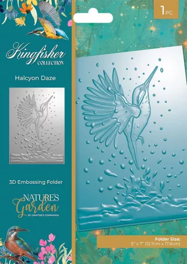 Embossing Folder - Natures Garden - Kingfisher Collection - Halcyon Daze