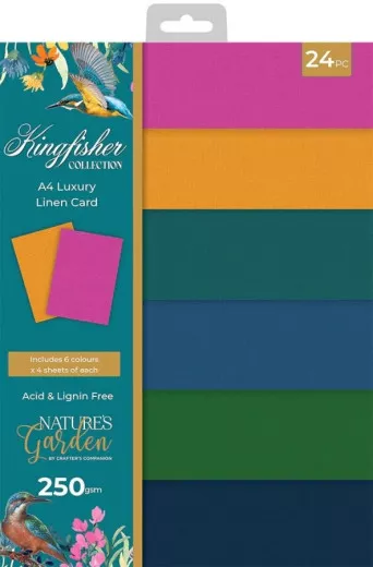 Natures Garden - Kingfisher Collection - A4 Luxury Linen Cardstock