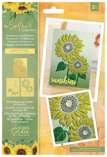 3D Embossingfolder and Stencil - Sumptuous Sunflowers