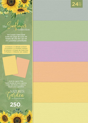 Sunflower Collection A4 Linen Cardstock Pack