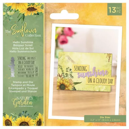 Clear Stamps and Cutting Die - Sunflower Collection Hello Sunshi