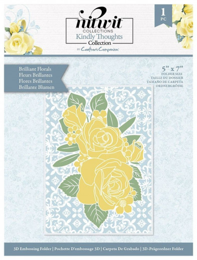 3D Embossing Folder - Nitwit Kindly Thoughts Brilliant Florals