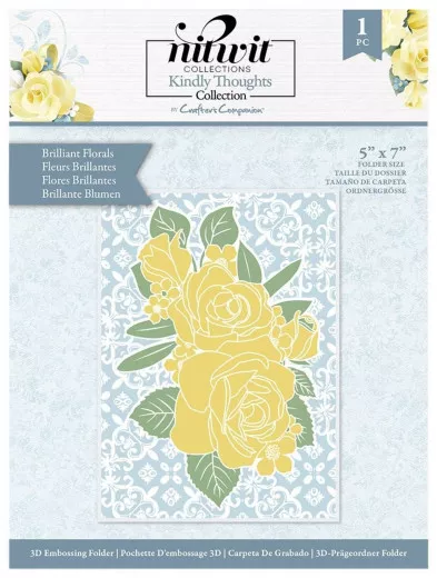 3D Embossing Folder - Nitwit Kindly Thoughts Brilliant Florals