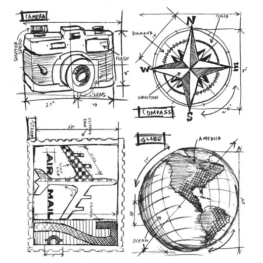 Cling Stamps Tim Holtz - Travel Blueprint