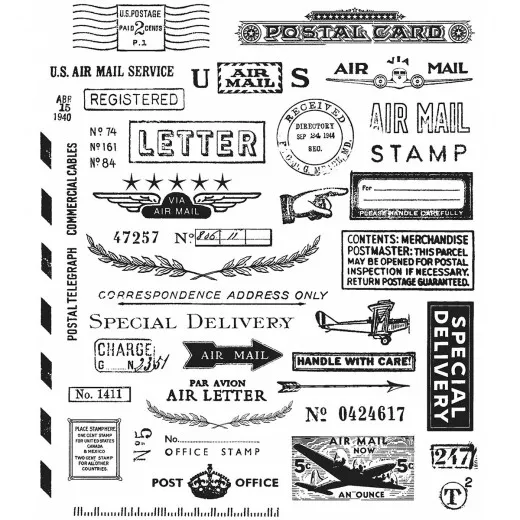 Cling Stamps by Tim Holtz - Correspondence