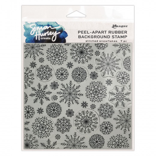 Simon Hurley create. Cling Stamps - Stitched Snowflakes