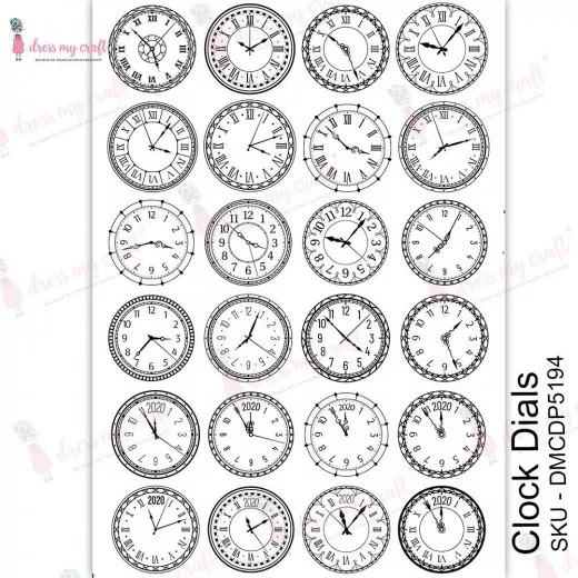 Transfer Me Sheet A4 - Clock Dials