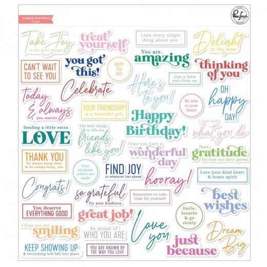 Pinkfresh Foiled Ephemera Pack - Sentiments 2