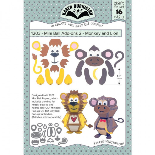 Karen Burniston Die - Mini Ball Add-Ons 2 - Monkey Lion