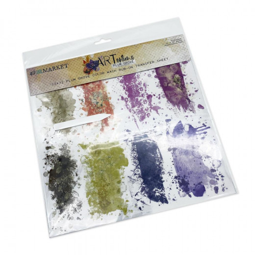 12x12 Rub-On Transfer Sheet - ARToptions Plum Grove Color Wash