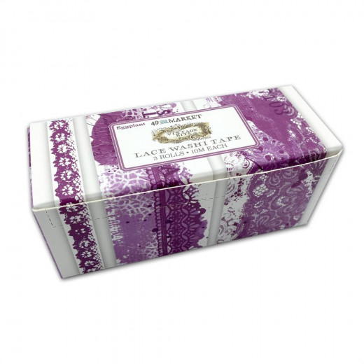 Vintage Bits Lace Washi Tape Set - Eggplant