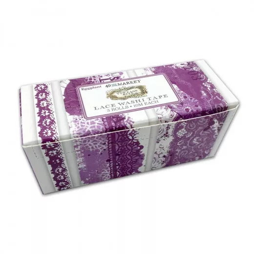 Vintage Bits Lace Washi Tape Set - Eggplant