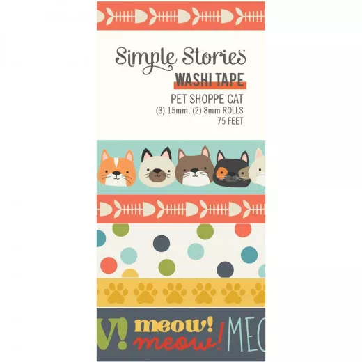 Simple Stories Washi Tape - Pet Shoppe Cat