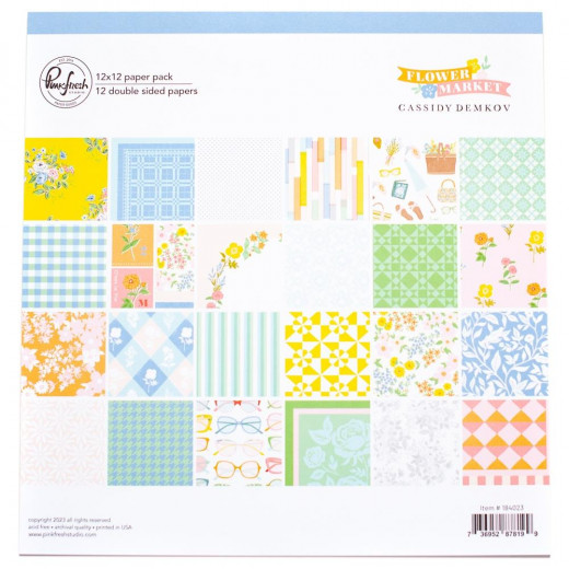 PinkFresh Studio Flower Market 12x12 Paper Pack