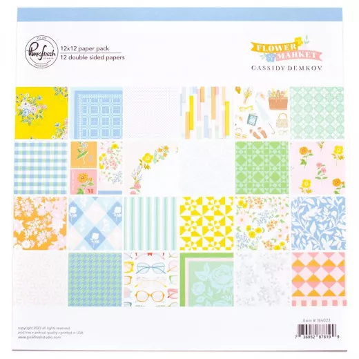 PinkFresh Studio Flower Market 12x12 Paper Pack