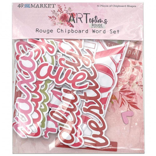 Chipboard Word Set - ARToptions Rouge