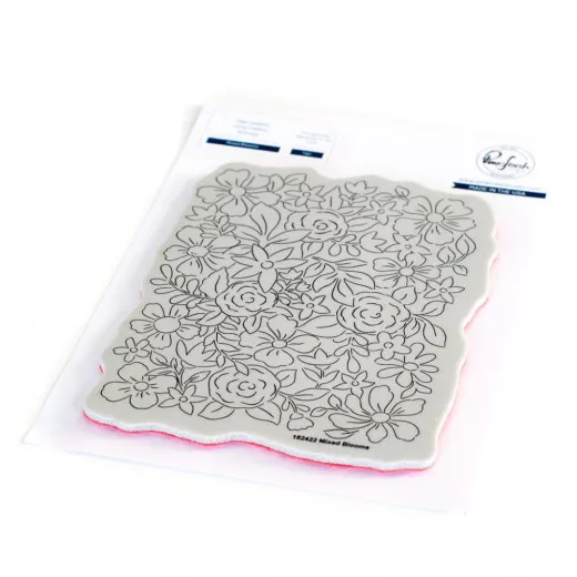 Pinkfresh Studio Cling Stamps - Mixed Blooms Background