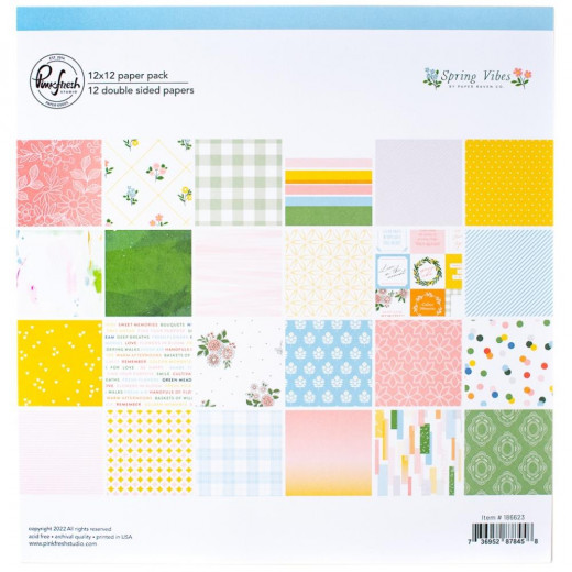 PinkFresh Studio Spring Vibes 12x12 Paper Pack