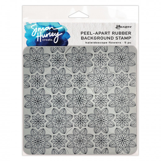 Simon Hurley Cling Stamps - Background Kaleidoscope Flowers